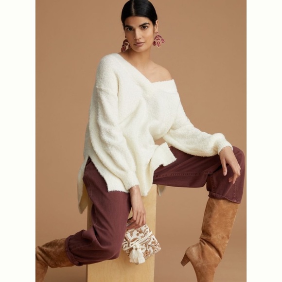 ANTHROPOLOGIE Pilcro Teddy V-Neck Tunic Sweater - Picture 3 of 16